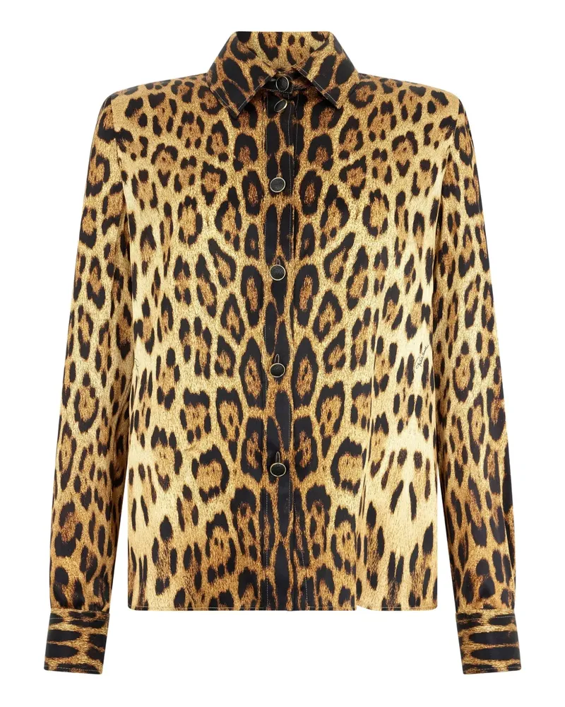 Roberto Cavalli Hemd mit Jaguar-Print - Braun Braun