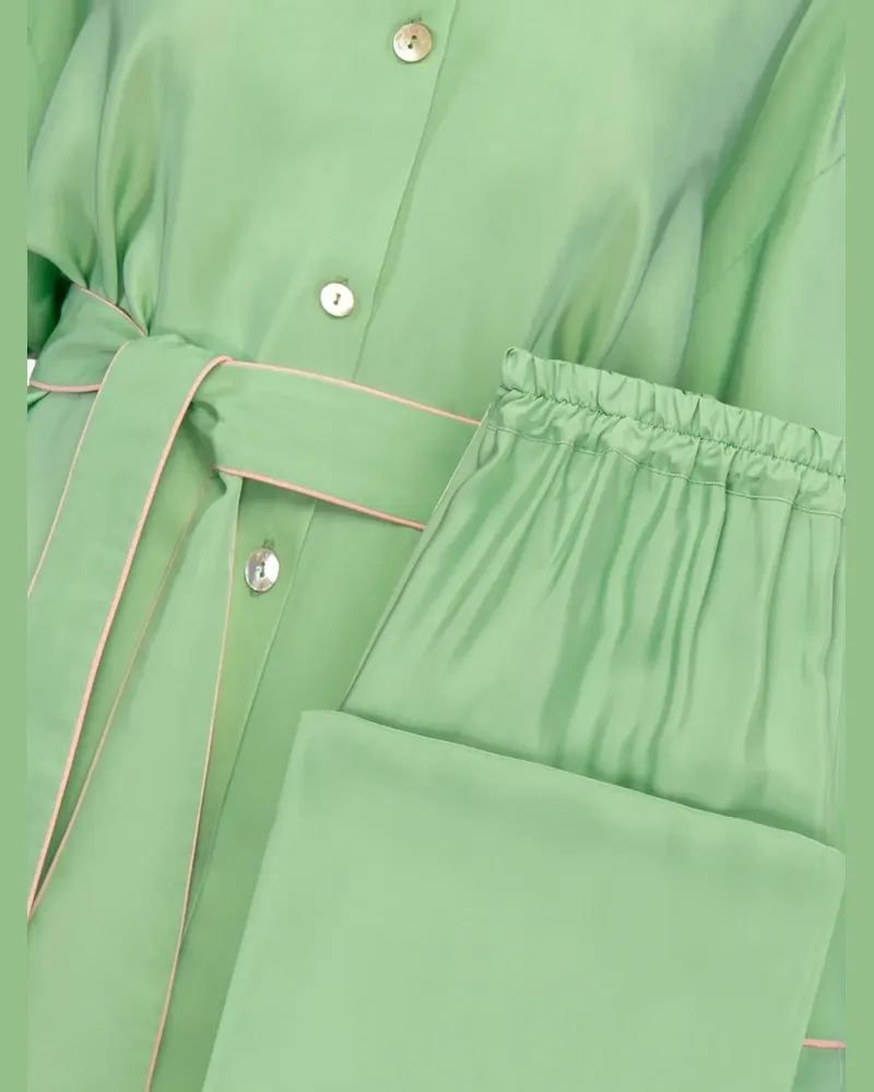 SLEEPER Pyjama aus Satin - Grün Grün