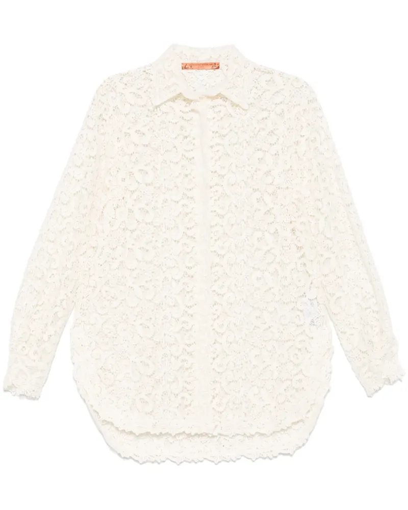 Ermanno Scervino Hemd mit Guipure-Spitze - Weiß Weiß