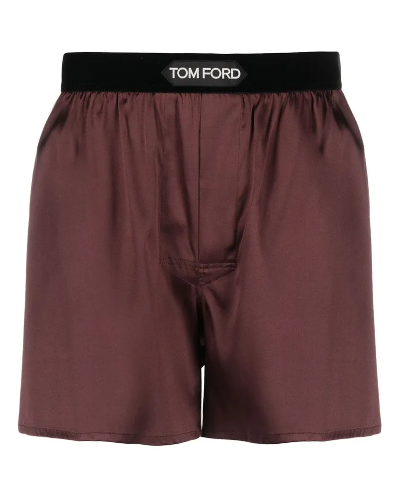 Tom Ford Boxershorts aus Seide mit Logo - Braun Braun