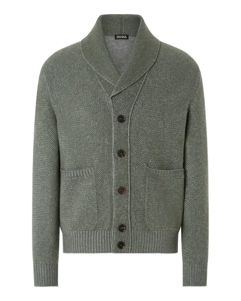 Ermenegildo Zegna Hellgrün-graue Jacke aus Kaschmir und Wolle Grün