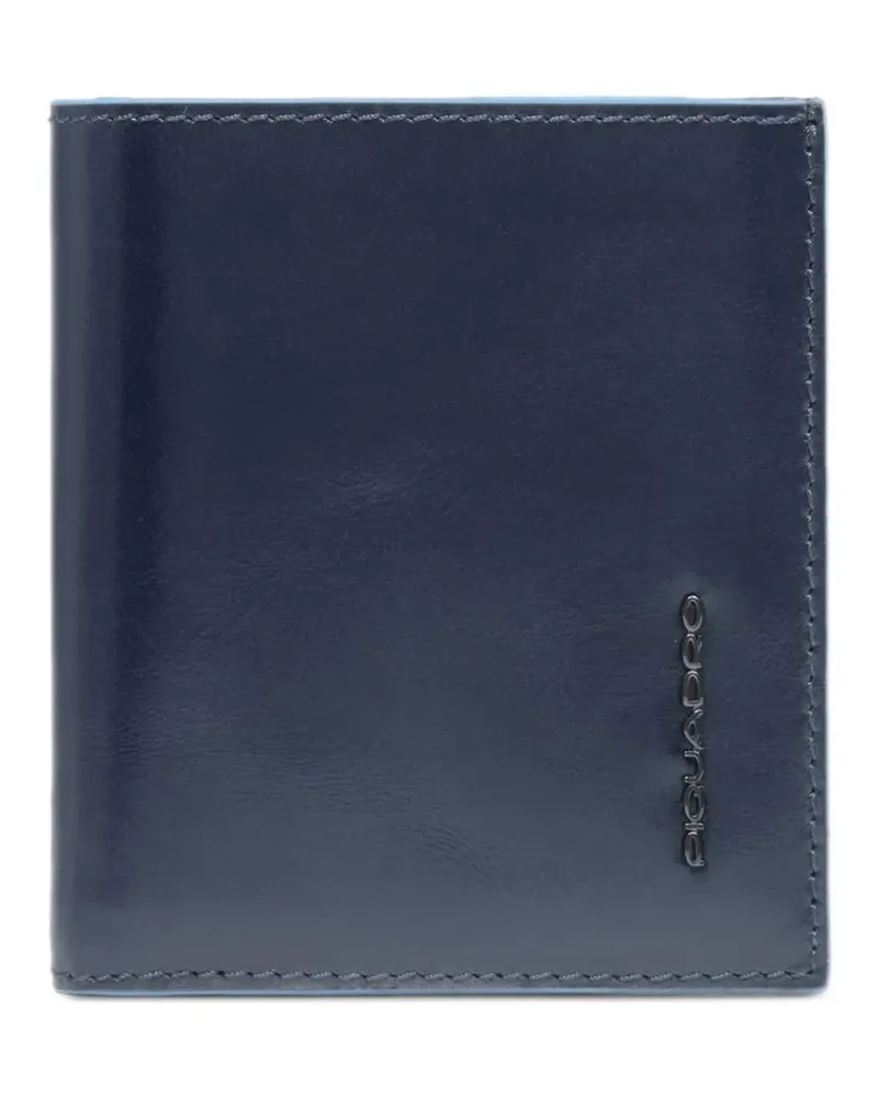 Piquadro logo-plaque leather card holder - Blau Blau