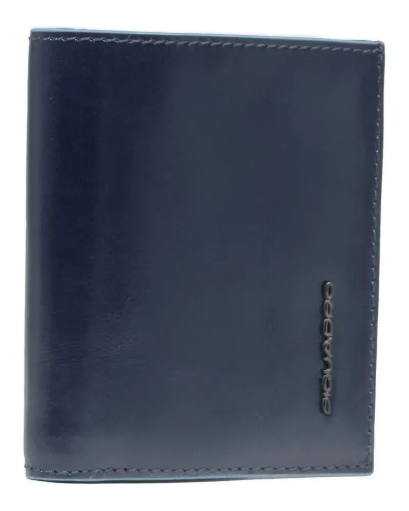 Piquadro logo-plaque leather card holder - Blau Blau