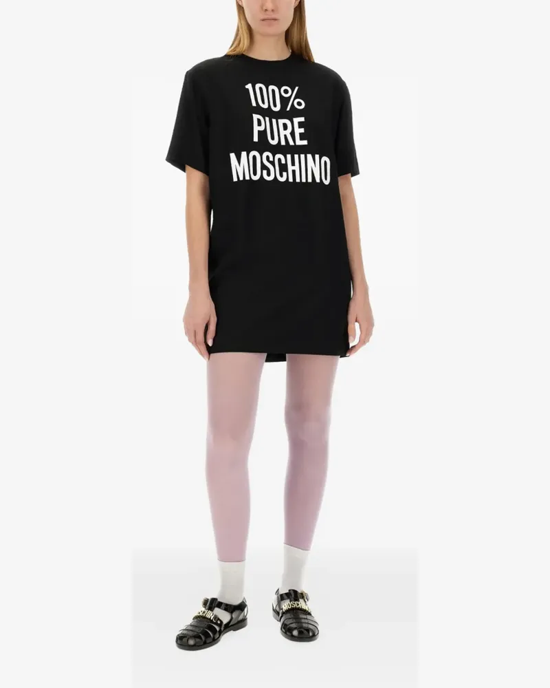 Moschino Mini-T-Shirtkleid mit Logo - Schwarz Schwarz