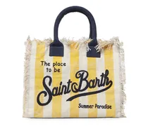 Colette striped frayed tote bag - Weiß