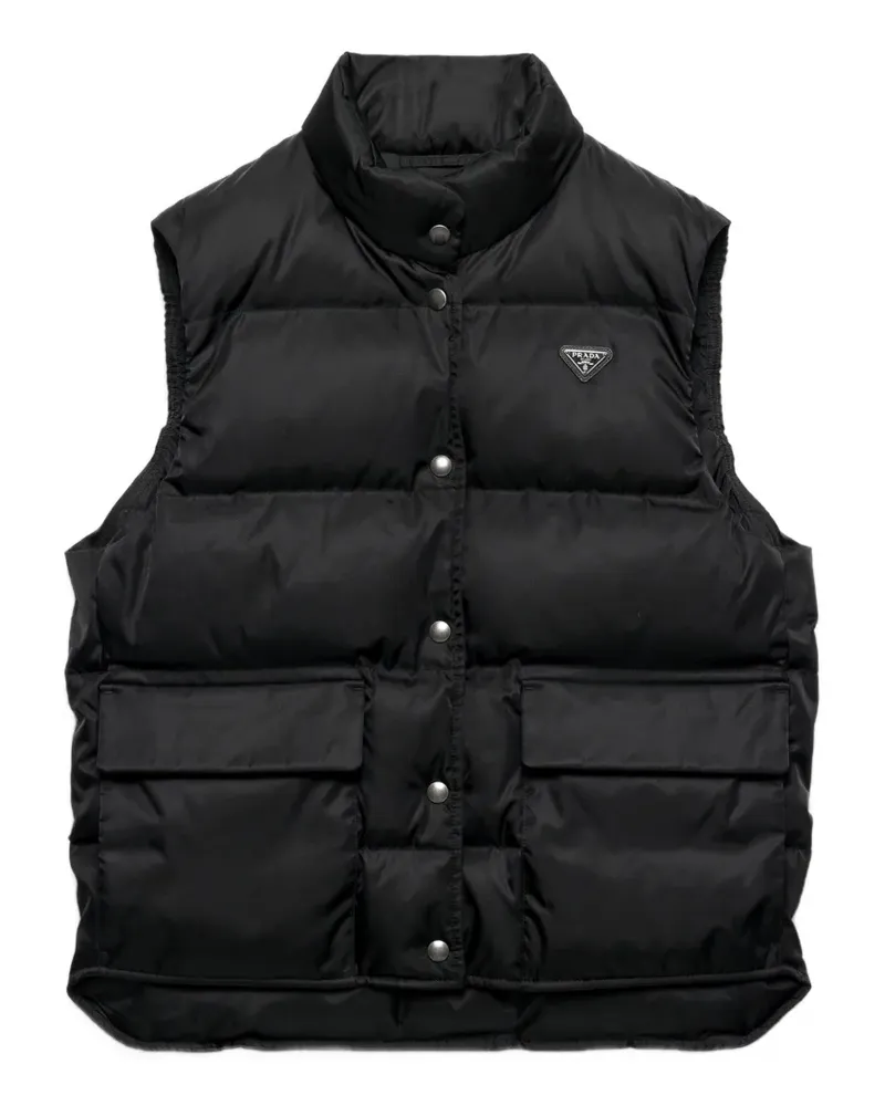 Prada Re-Nylon Daunenweste - Schwarz Schwarz