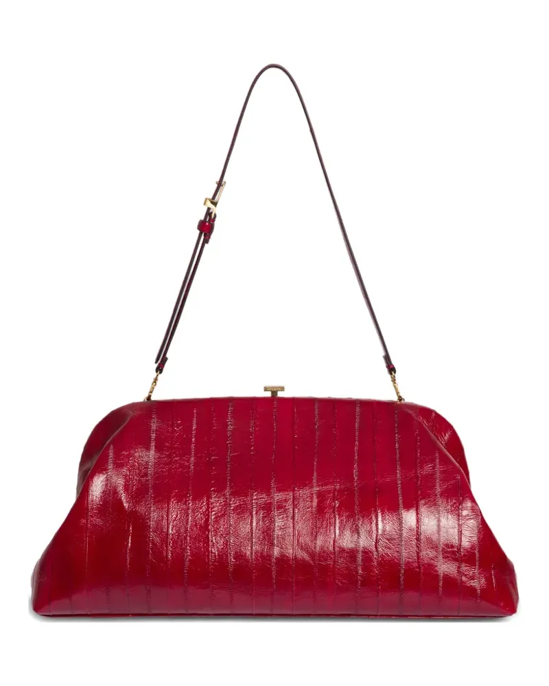 Alberta Ferretti Clutch mit Längsstreifen - Rot Rot