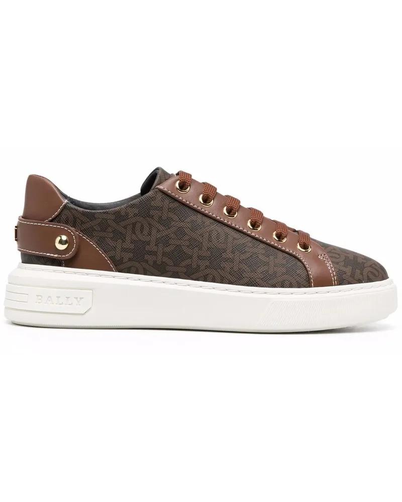 Bally Sneakers mit Monogramm-Print Braun