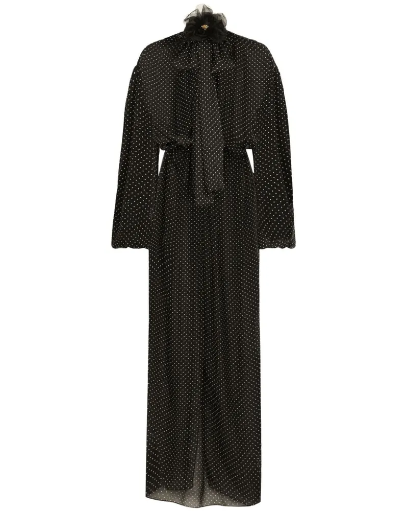 Dolce & Gabbana Gepunktetes Kleid - Schwarz Schwarz