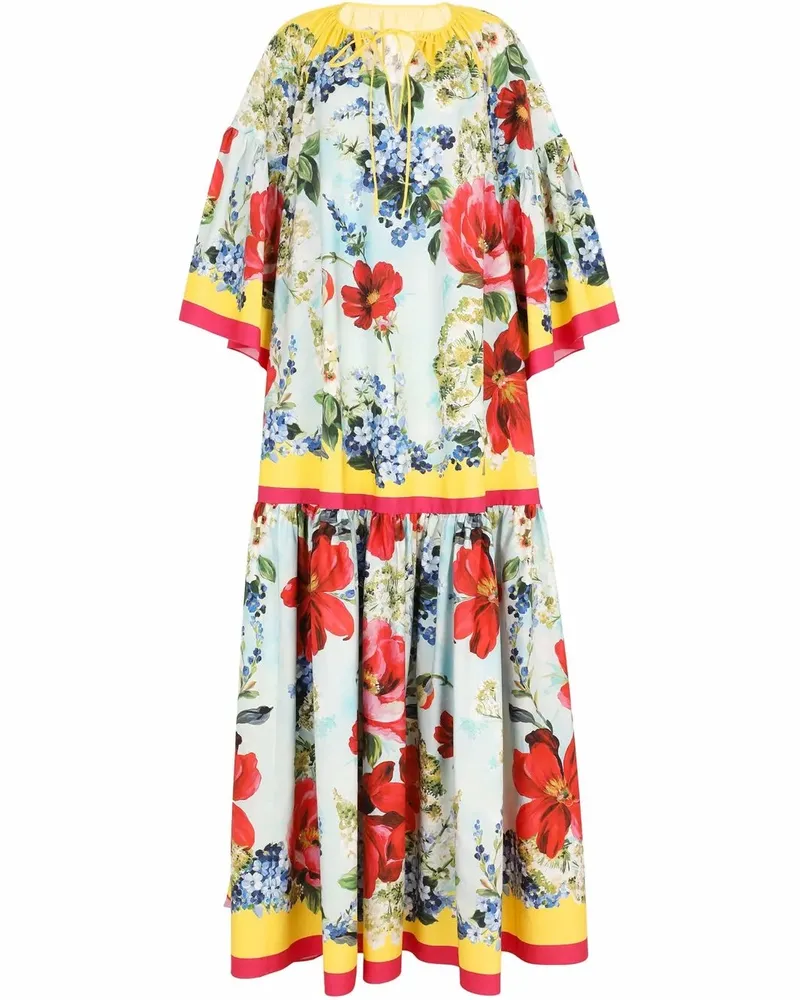 Dolce & Gabbana Kaftan mit Blumen-Print - Blau Blau