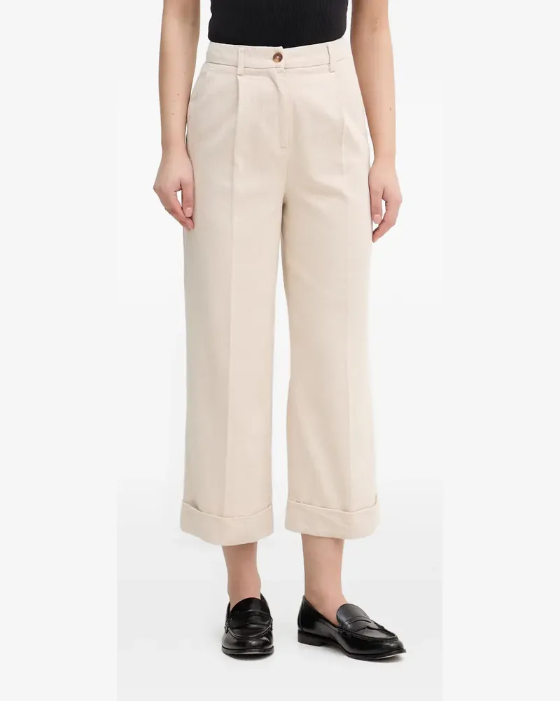 Benetton Plissierte Hose mit Umschlag - Nude Nude