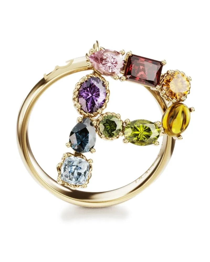 Dolce & Gabbana 18kt Rainbow Alphabet P Gelbgoldring Gold