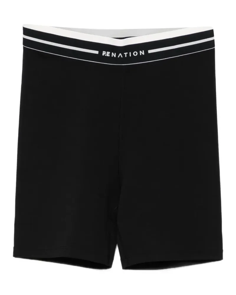 P.E. NATION Gestreifte Avant Shorts - Schwarz Schwarz