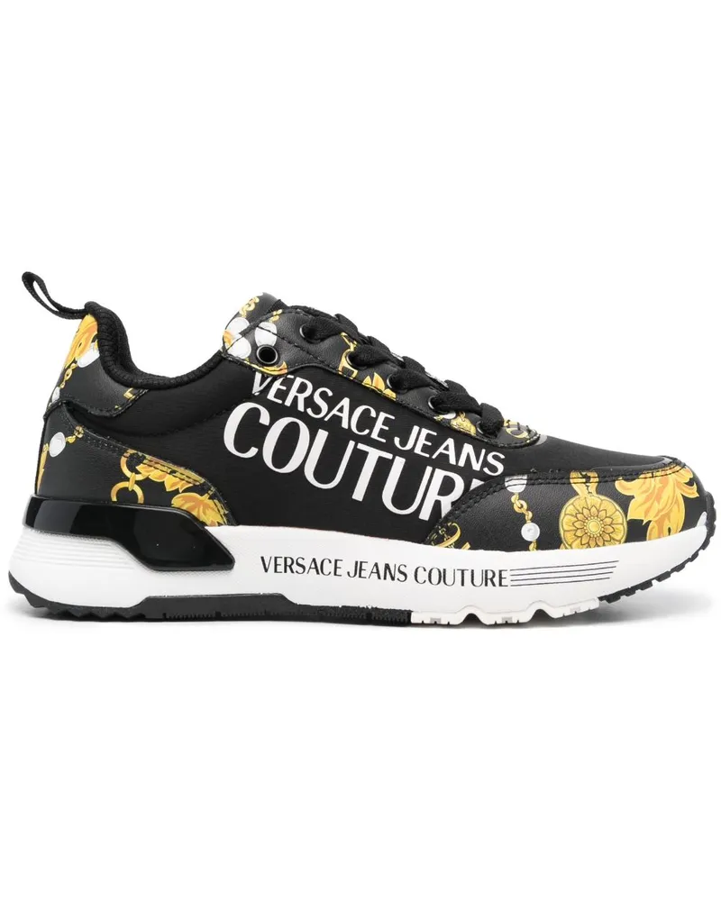 Versace Jeans Sneakers mit Barock-Print - Schwarz Schwarz