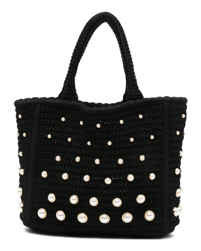 Sandro pearl-embellished tote bag - Schwarz Schwarz