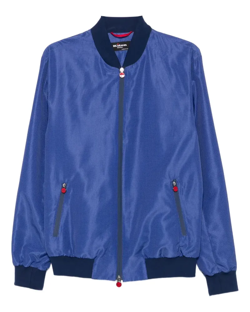 Kiton Karierte Bomberjacke - Blau Blau