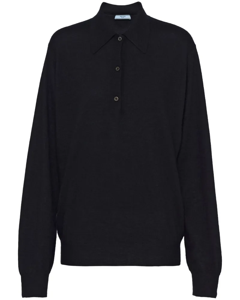 Prada Poloshirt aus Kaschmir - Schwarz Schwarz