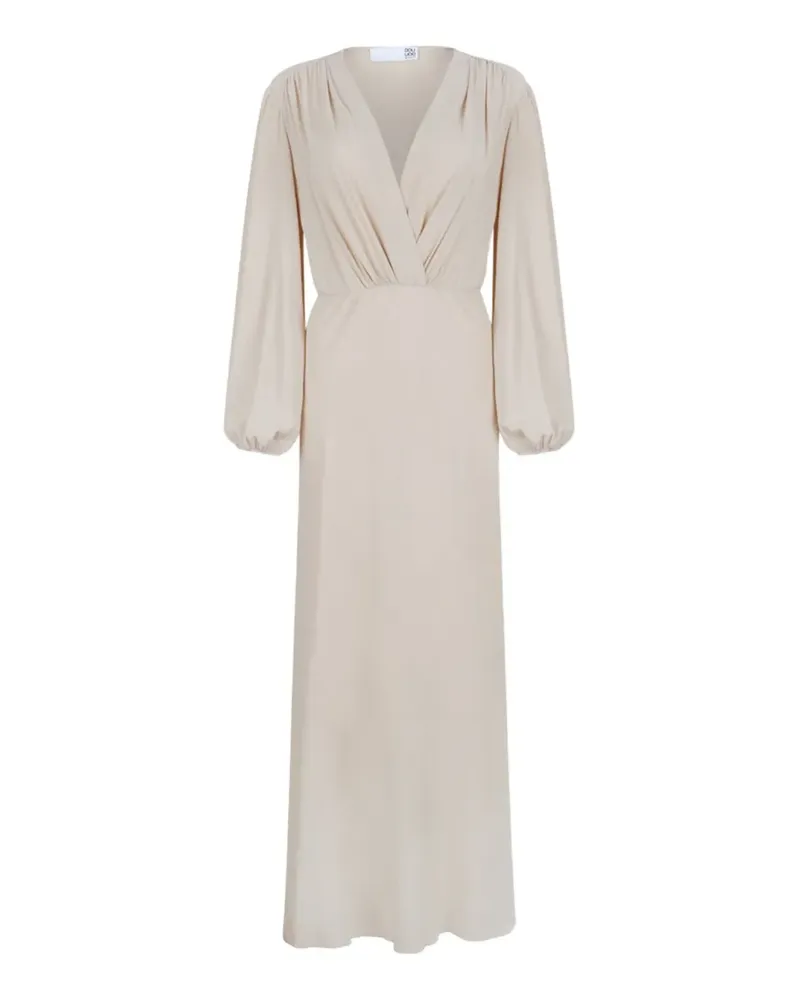 DOUUOD gathered-detail long-sleeve maxi dress - Nude Nude