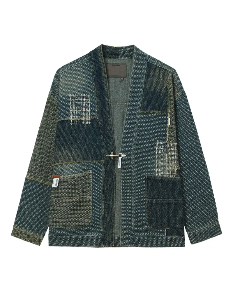 Musium Div. Jeansjacke im Patchwork-Look - Blau Blau