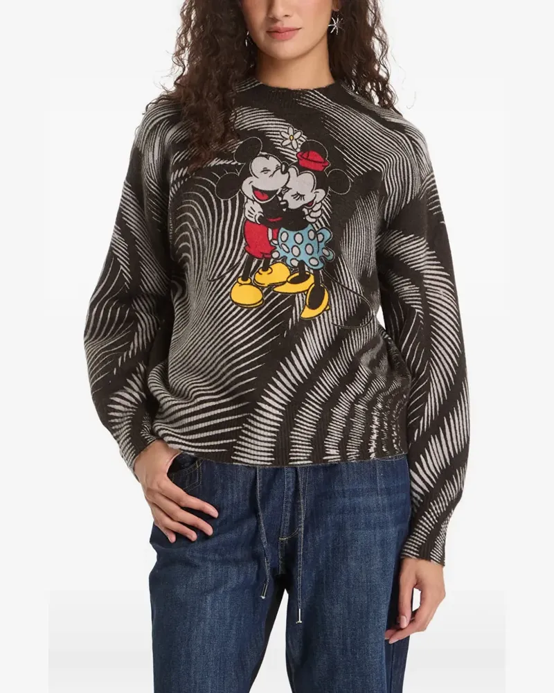 Desigual x Disney Pullover mit Micky-Maus-Print - Schwarz Schwarz