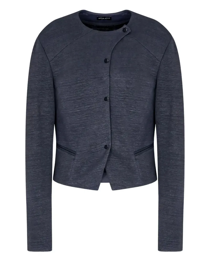 Giorgio Armani Cropped-Jacke mit rundem Ausschnitt - Grau Grau