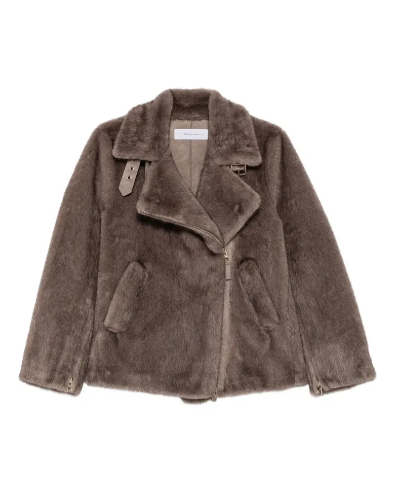Bully Jacke aus Faux Fur mit Schnallenkragen - Braun Braun