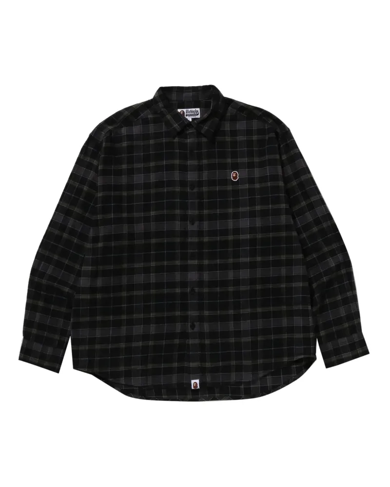 BAPE Hemd mit Logo-Patch - Schwarz Schwarz