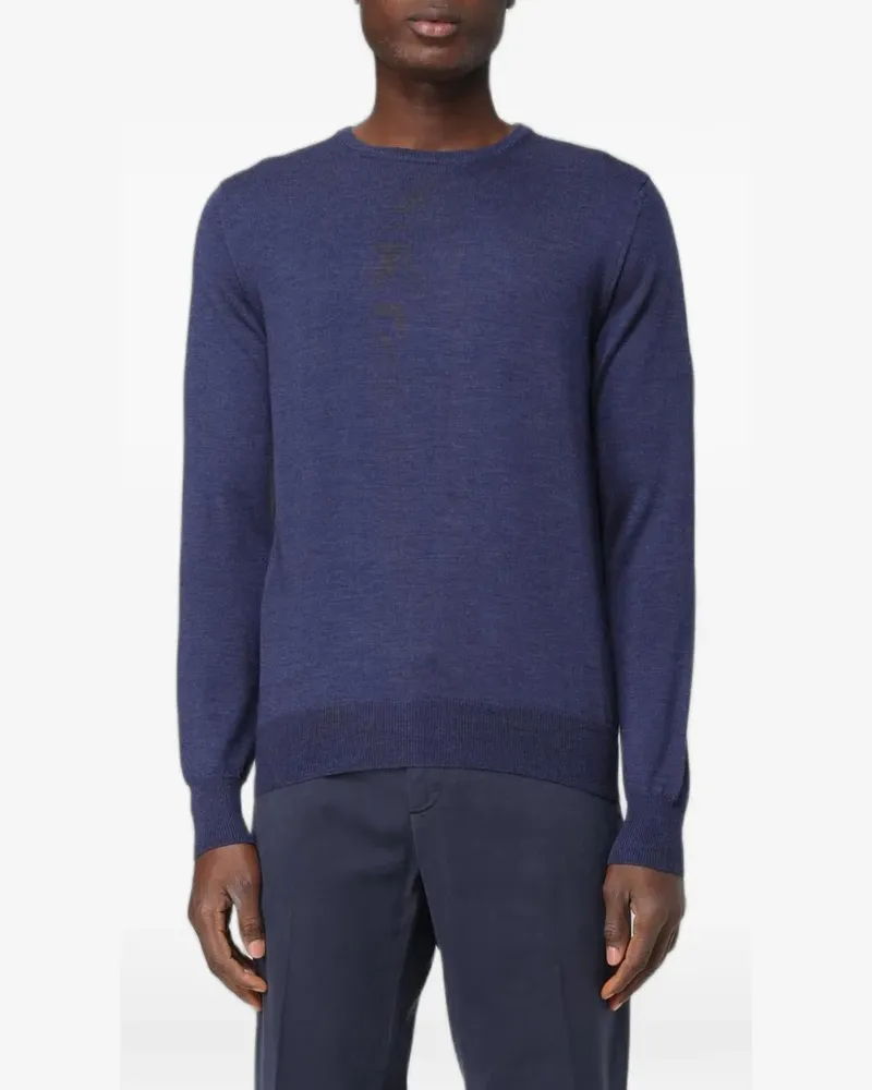 XC Merinopullover mit Rundhalsausschnitt - Blau Blau