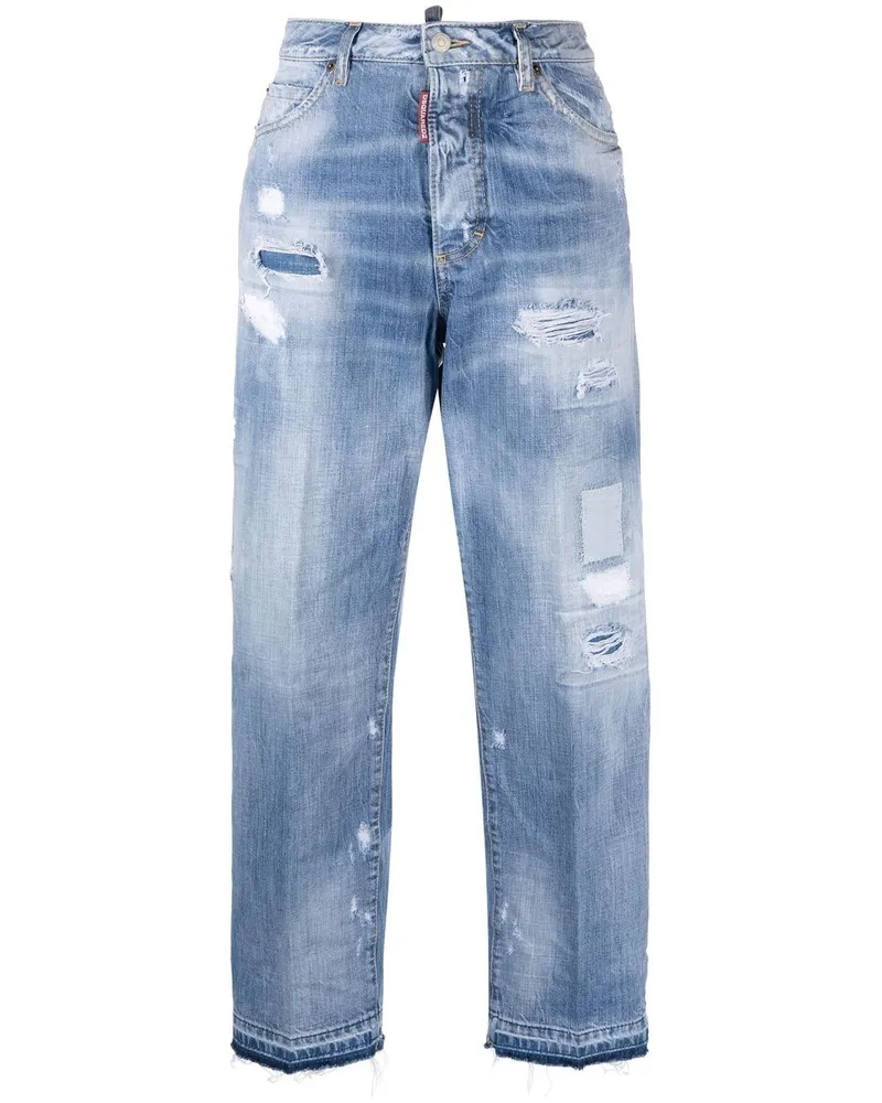 Dsquared2 Gerade Jeans im Distressed-Look - Blau Blau