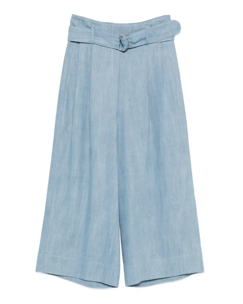 Akris belted cropped trousers - Blau Blau