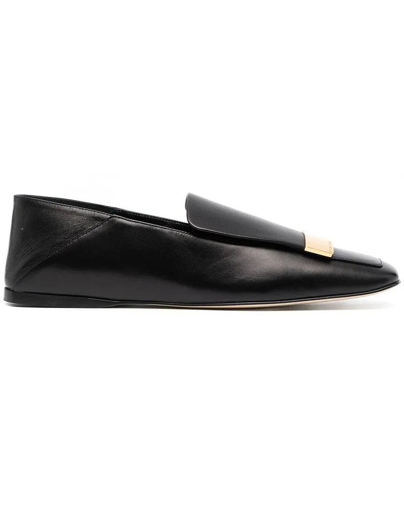 Sergio Rossi Loafer mit eckiger Kappe - Schwarz Schwarz