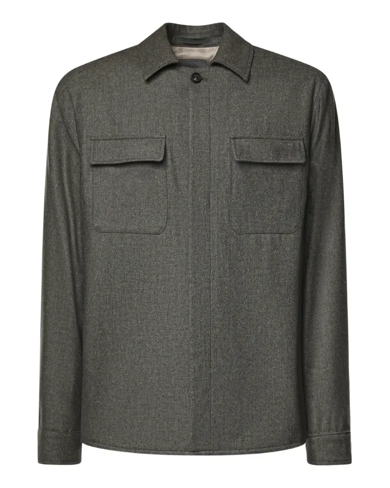 Eleventy Hemdjacke mit Klappentasche - Grau Grau