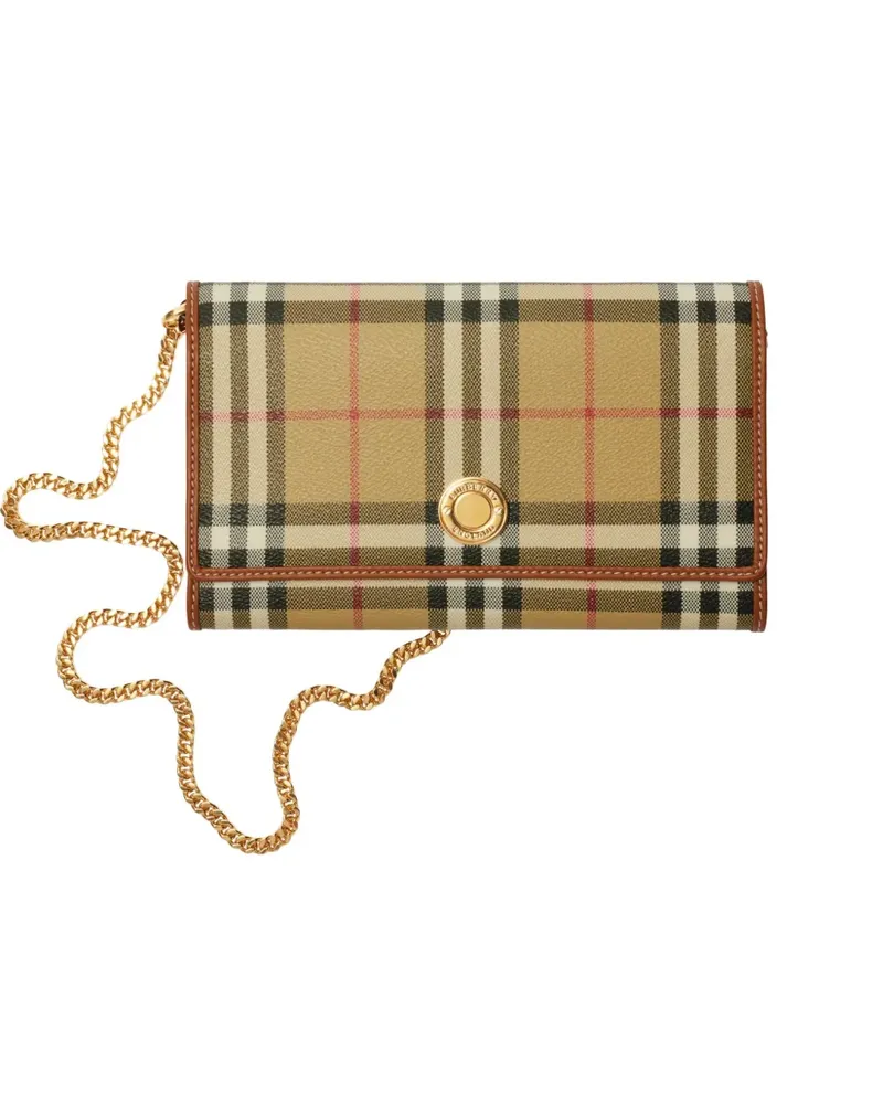 Burberry Kariertes Portemonnaie mit Kette - Nude Nude