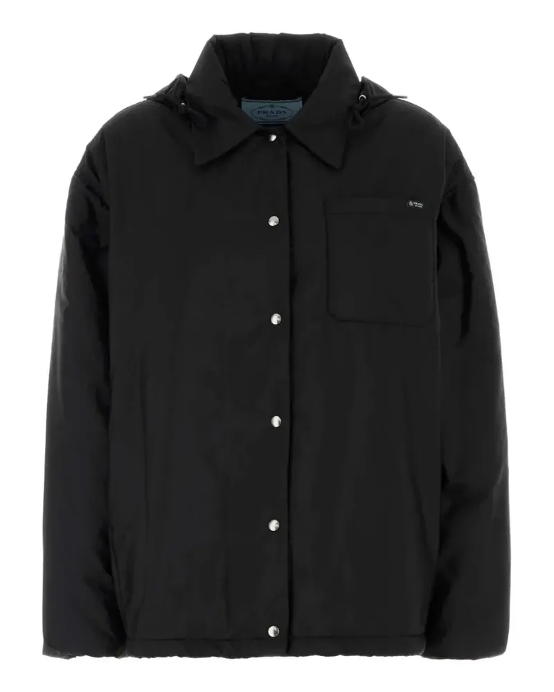 Prada Kapuzenjacke mit Druckknöpfen - Schwarz Schwarz