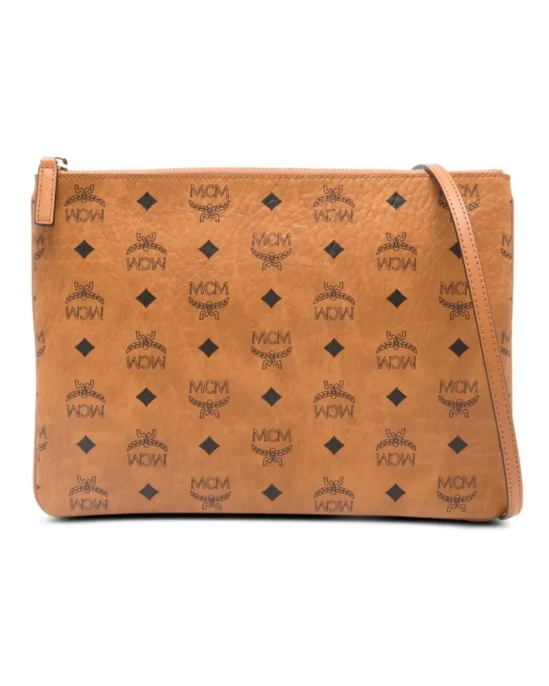 MCM Clutch mit Logo - Braun Braun