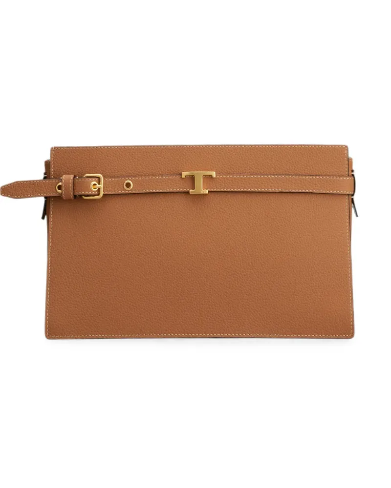 TOD'S T Timeless Clutch - Braun Braun
