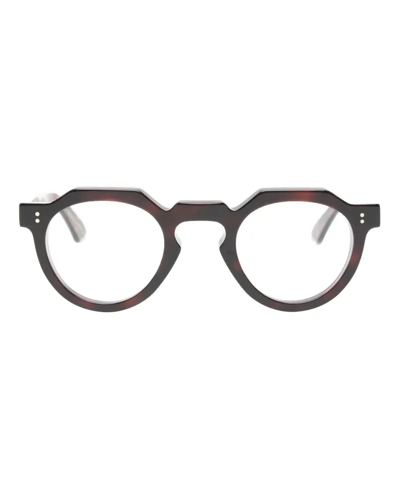 Lesca Crown XL Brille mit rundem Gestell - Braun Braun