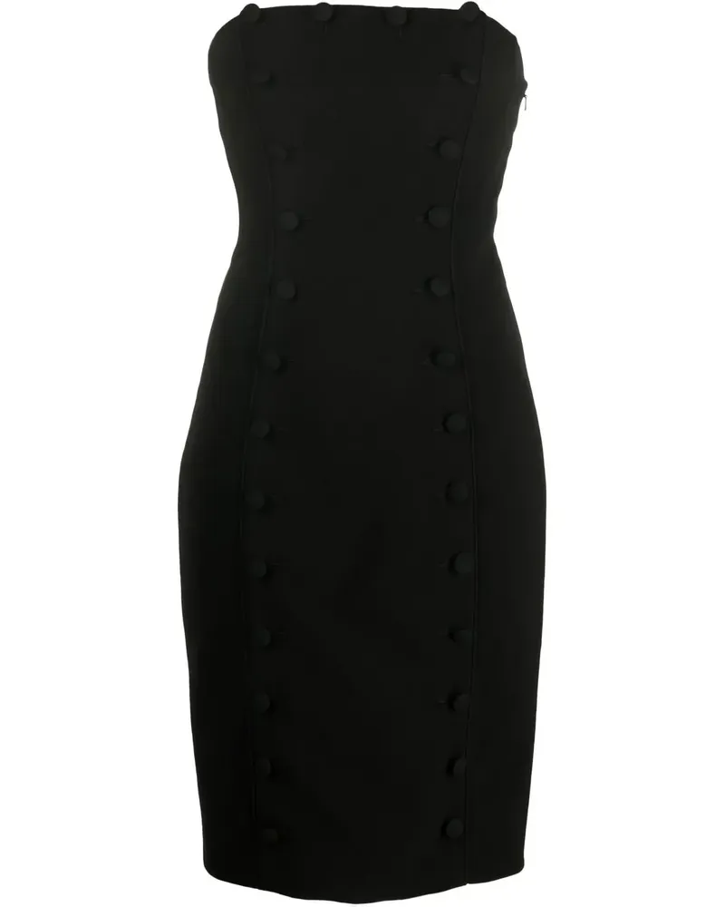 Moschino Schulterfreies Minikleid mit Knöpfen - Schwarz Schwarz