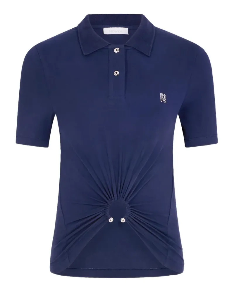 Paco Rabanne Monogramm-Poloshirt mit Piercing-Detail - Blau Blau