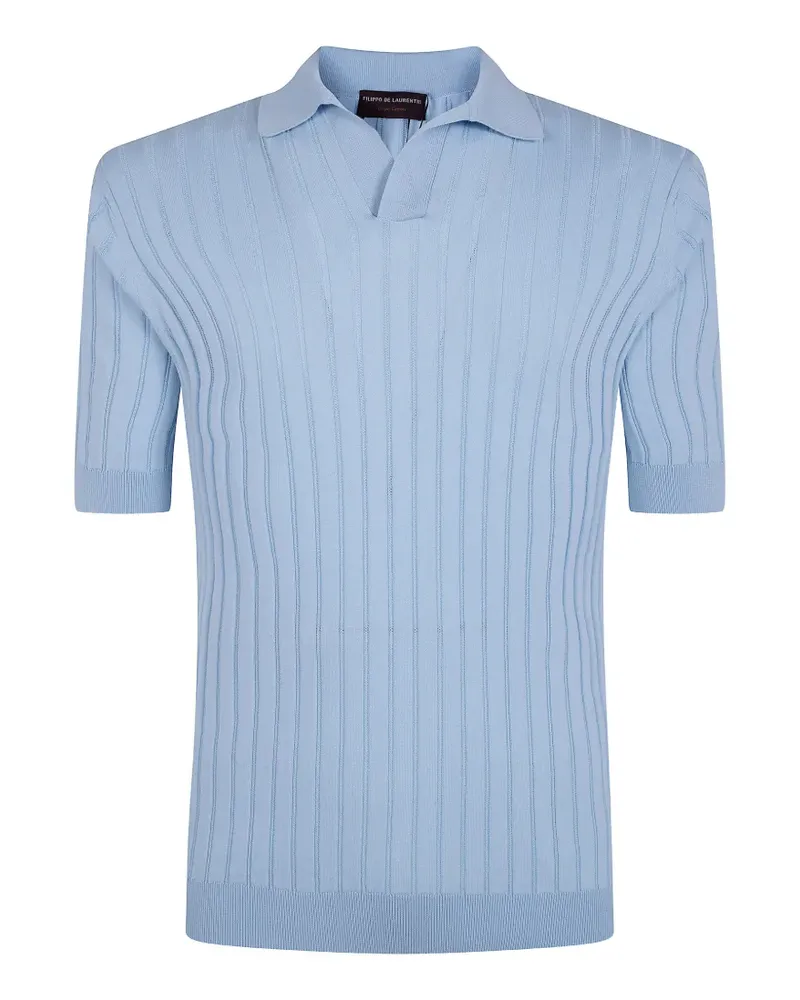 Filippo de Laurentiis ribbed-knit collared T-shirt - Blau Blau
