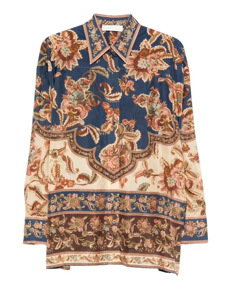 Zimmermann floral-print silk shirt - Braun Braun