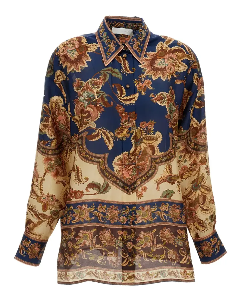 Zimmermann floral-print silk shirt - Braun Braun