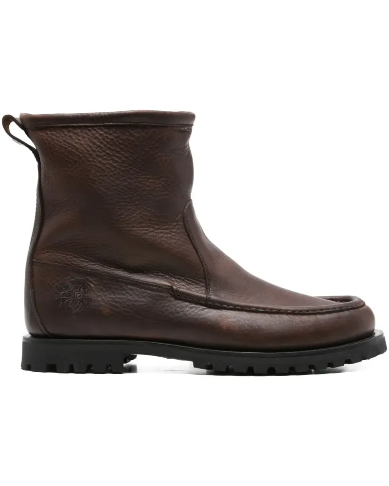 RANRA pull-tab leather boots - Braun Braun