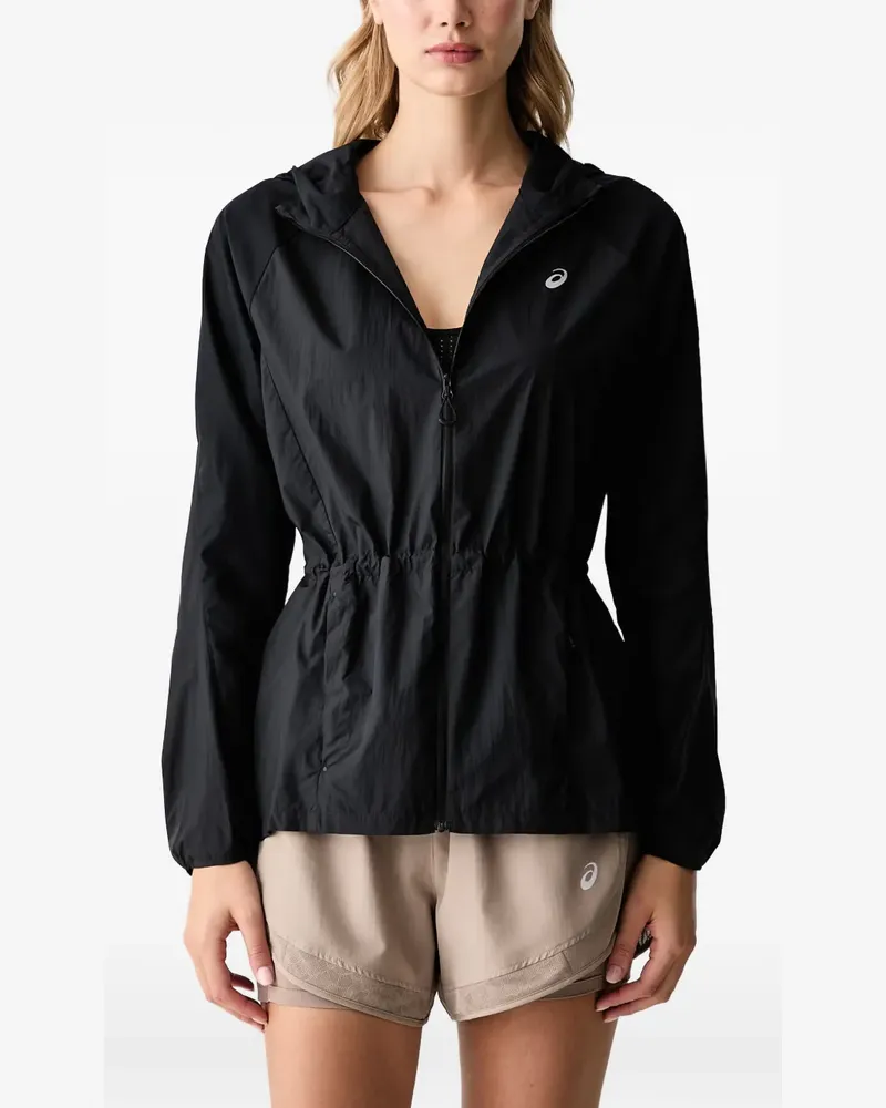 Asics Kapuzenjacke mit Kordelzug - Schwarz Schwarz