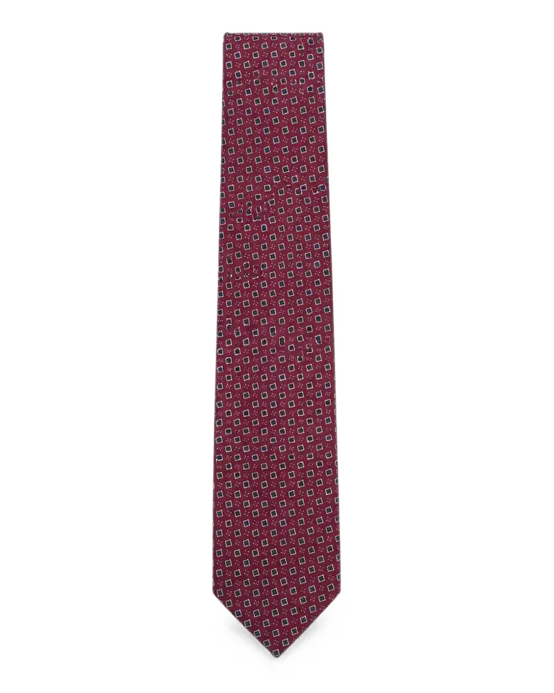 Tombolini Krawatte mit geometrischem Print - Rot Rot