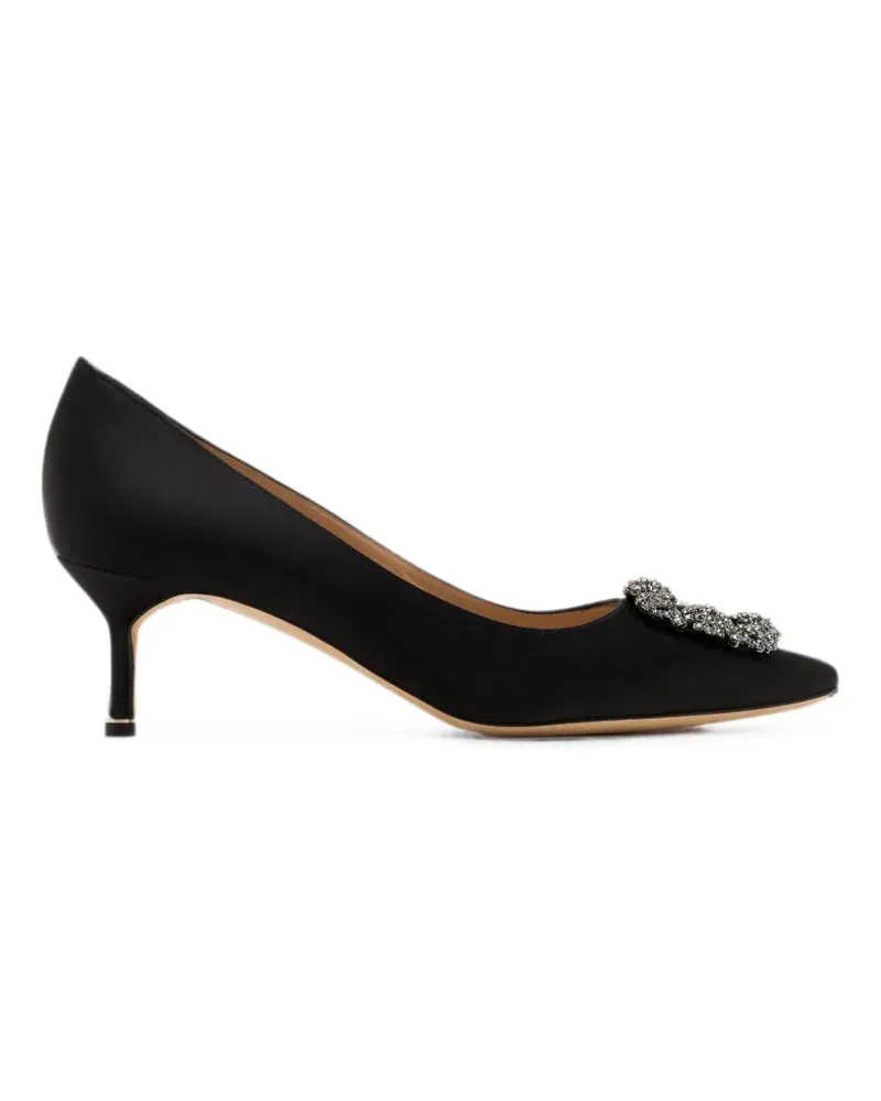 Manolo Blahnik Hangisi crystal-buckle heeled pumps - Schwarz Schwarz