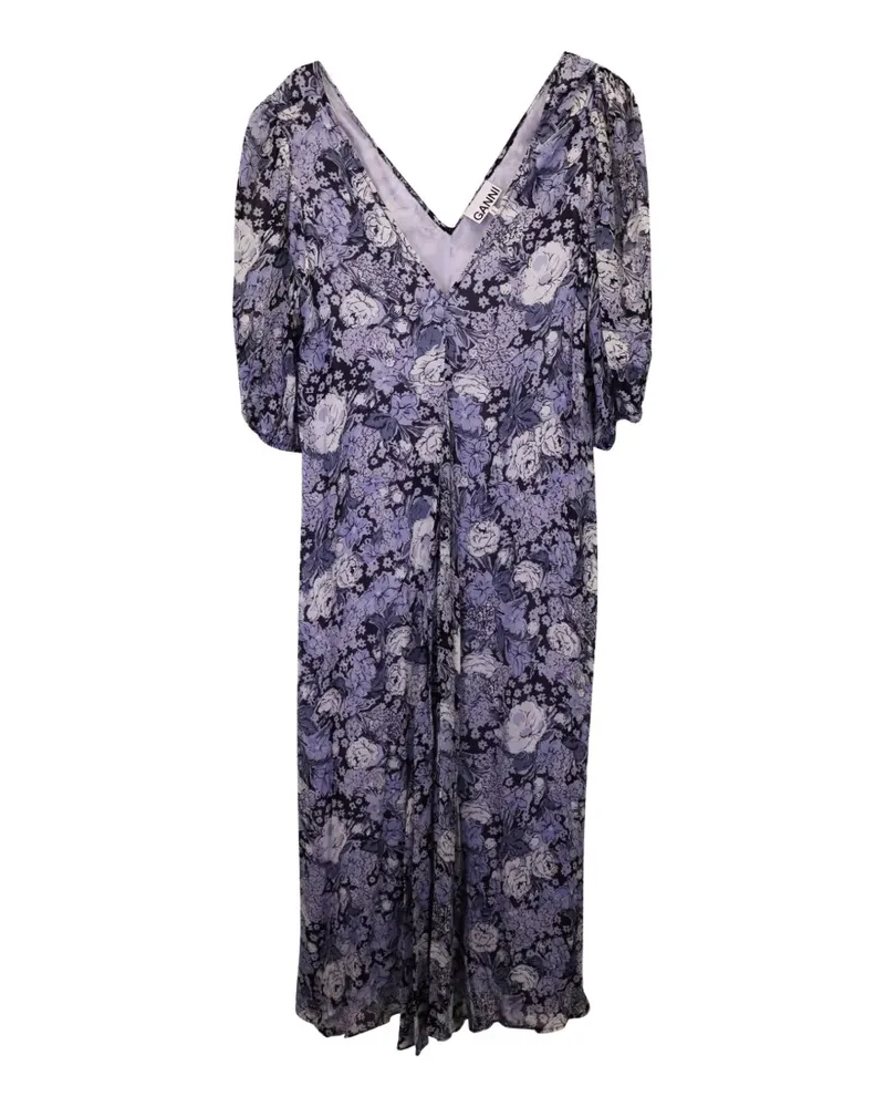 Ganni Heather V-neck midi dress - Violett Violett