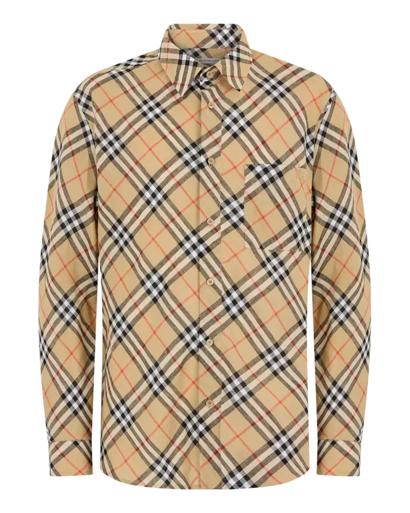 Burberry Check slim-fit shirt - Nude Nude