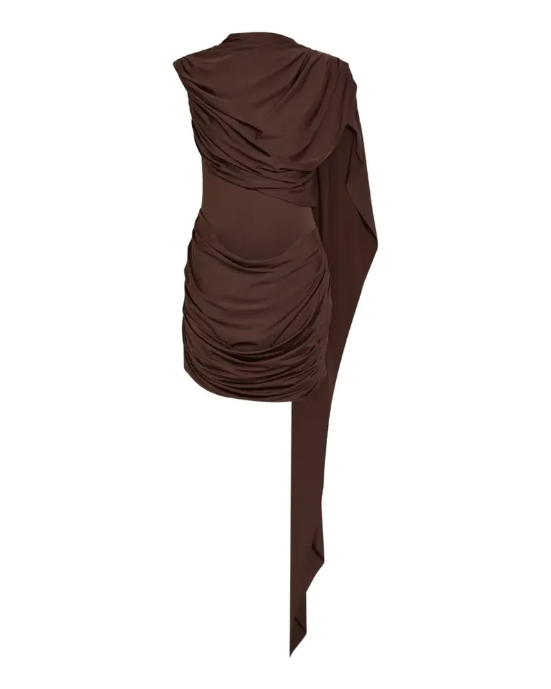 De La Vali Ravenna drape-detail mini dress - Braun Braun