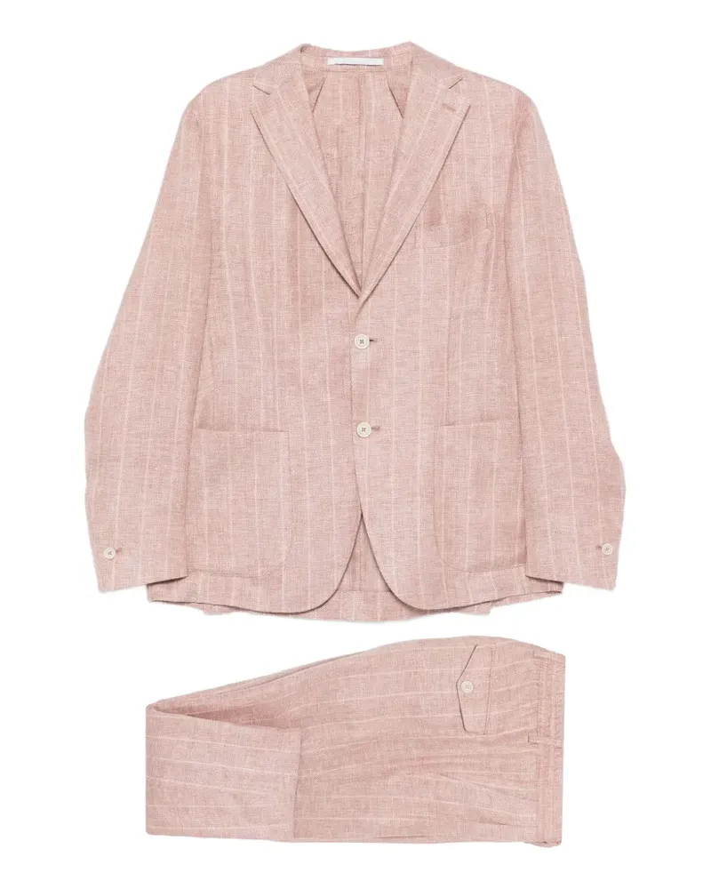 Eleventy Gestreifter Anzug - Rosa Rosa